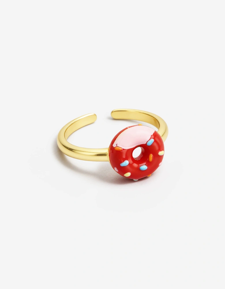 Secret Spoils Girls Red Doughnut Open Ring in Gold