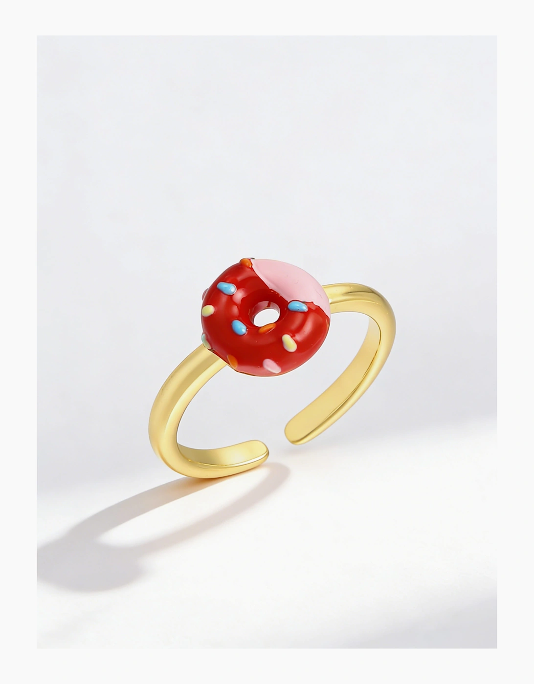 Secret Spoils Girls Red Doughnut Open Ring in Gold