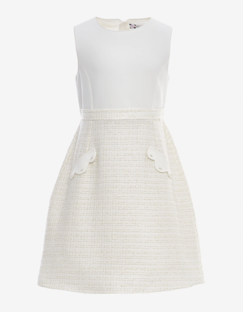 FLOREL Girls Jacket and Dress Set in Ivory