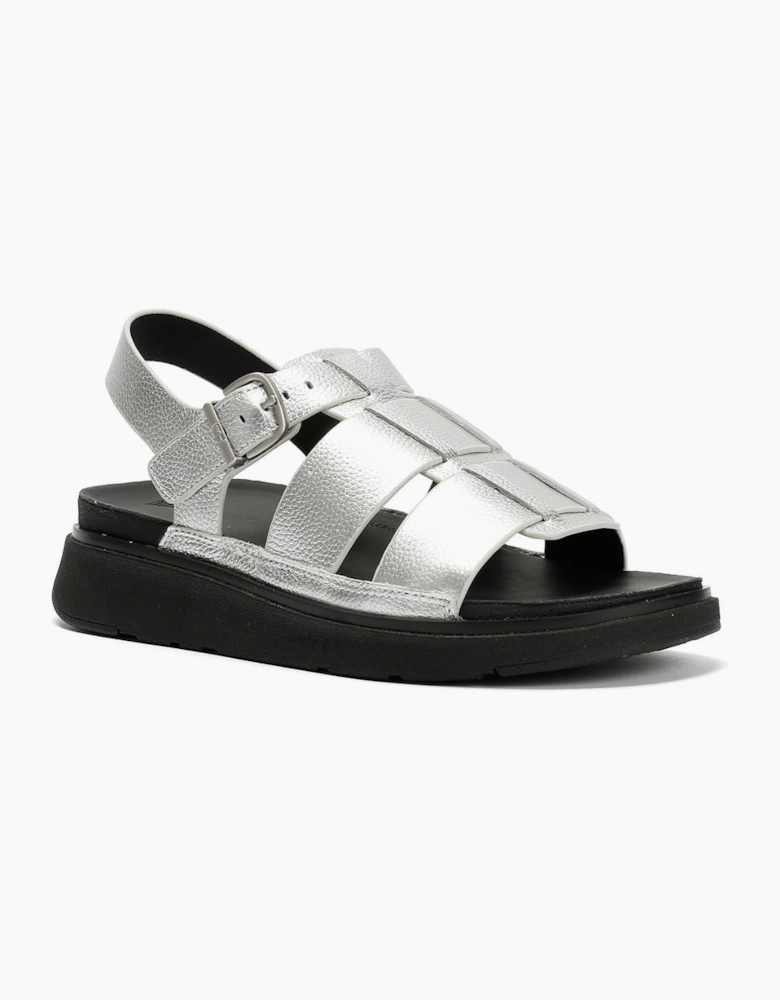 FitFlop GEN-FF Fisherman Leather Women's Silver Sandals