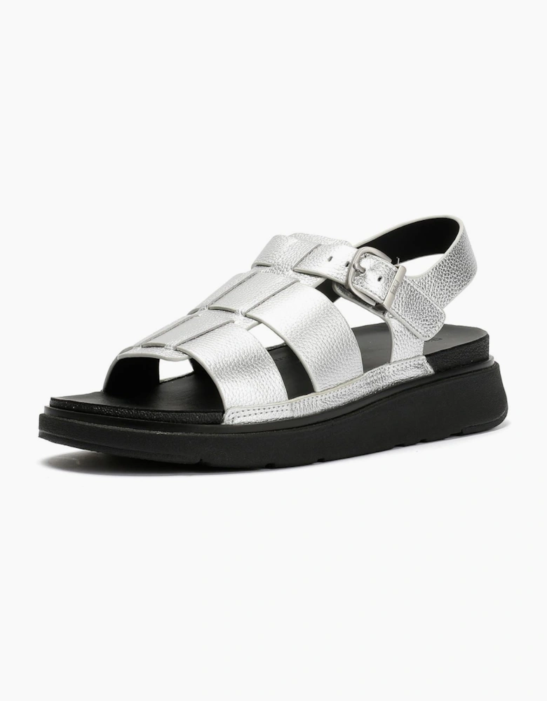 FitFlop GEN-FF Fisherman Leather Women's Silver Sandals