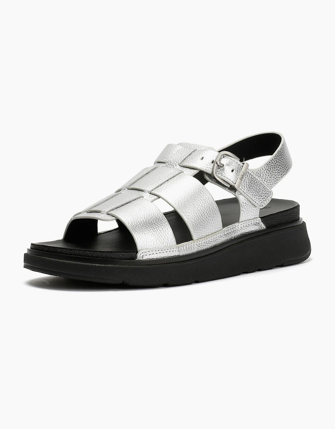 FitFlop GEN-FF Fisherman Leather Women's Silver Sandals