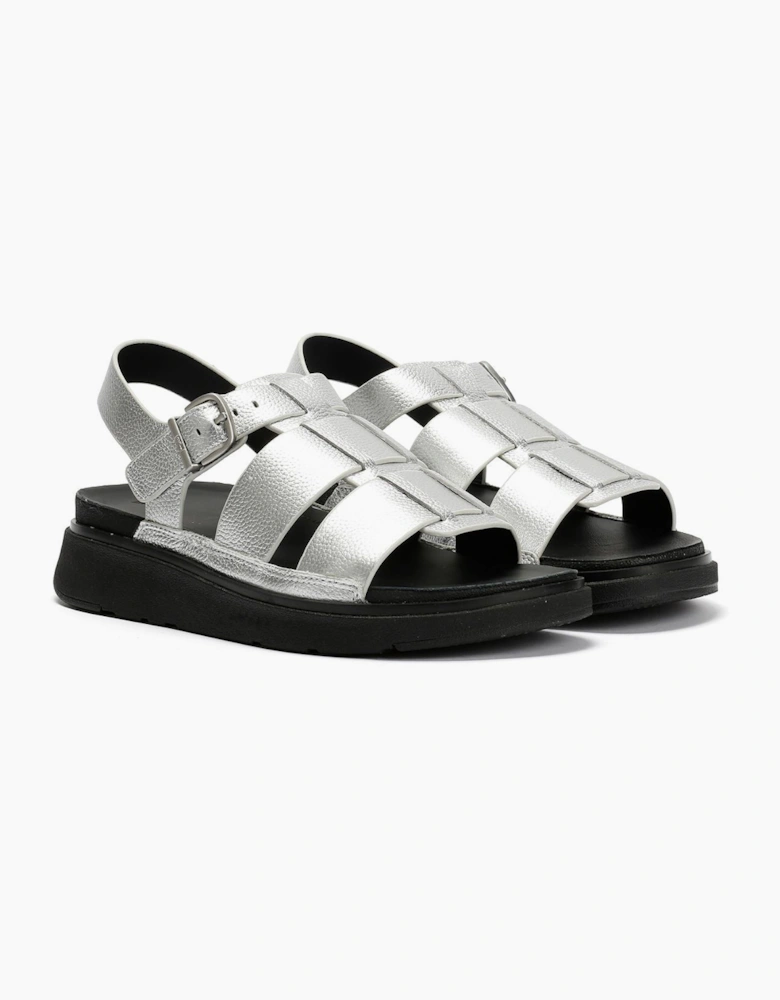 FitFlop GEN-FF Fisherman Leather Women's Silver Sandals