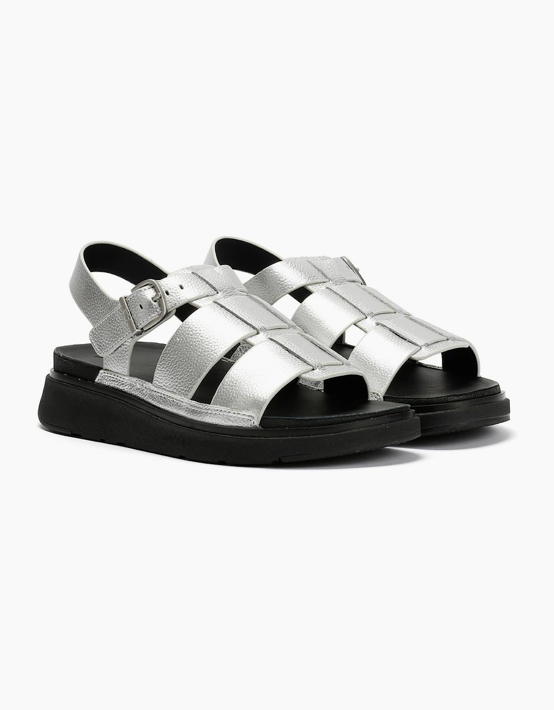 FitFlop GEN-FF Fisherman Leather Women's Silver Sandals