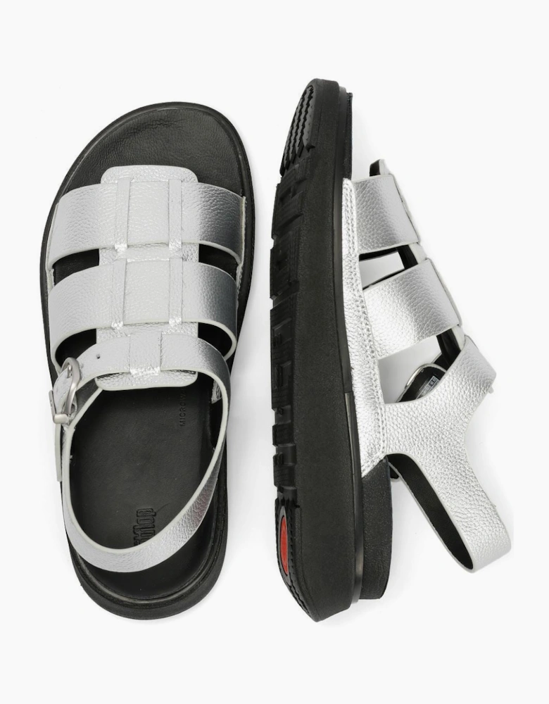 FitFlop GEN-FF Fisherman Leather Women's Silver Sandals