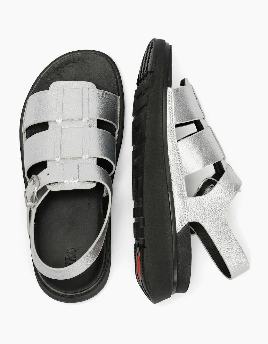FitFlop GEN-FF Fisherman Leather Women's Silver Sandals