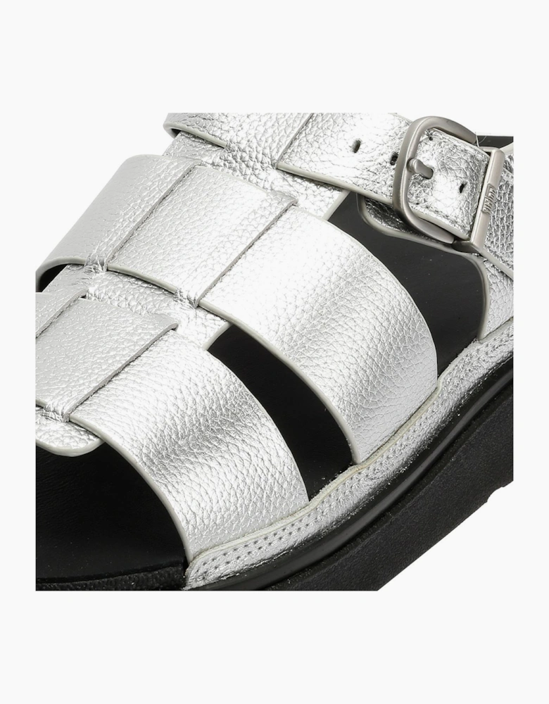 FitFlop GEN-FF Fisherman Leather Women's Silver Sandals