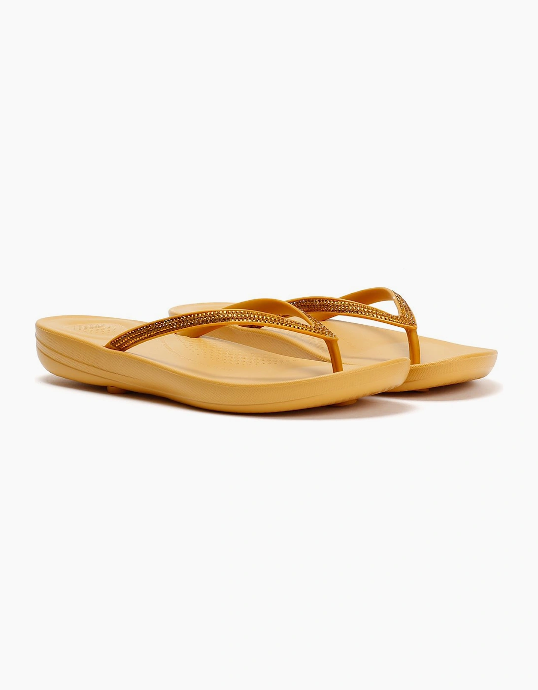 FitFlop Iqushion Sparkle Women's Turmeric Flip Flops
