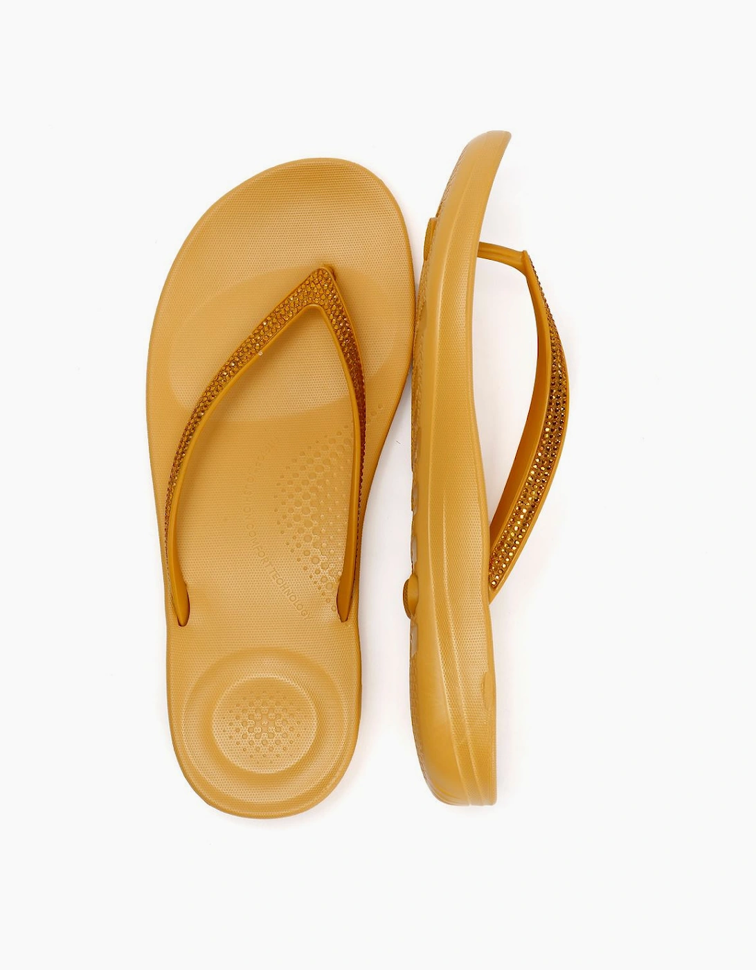 FitFlop Iqushion Sparkle Women's Turmeric Flip Flops