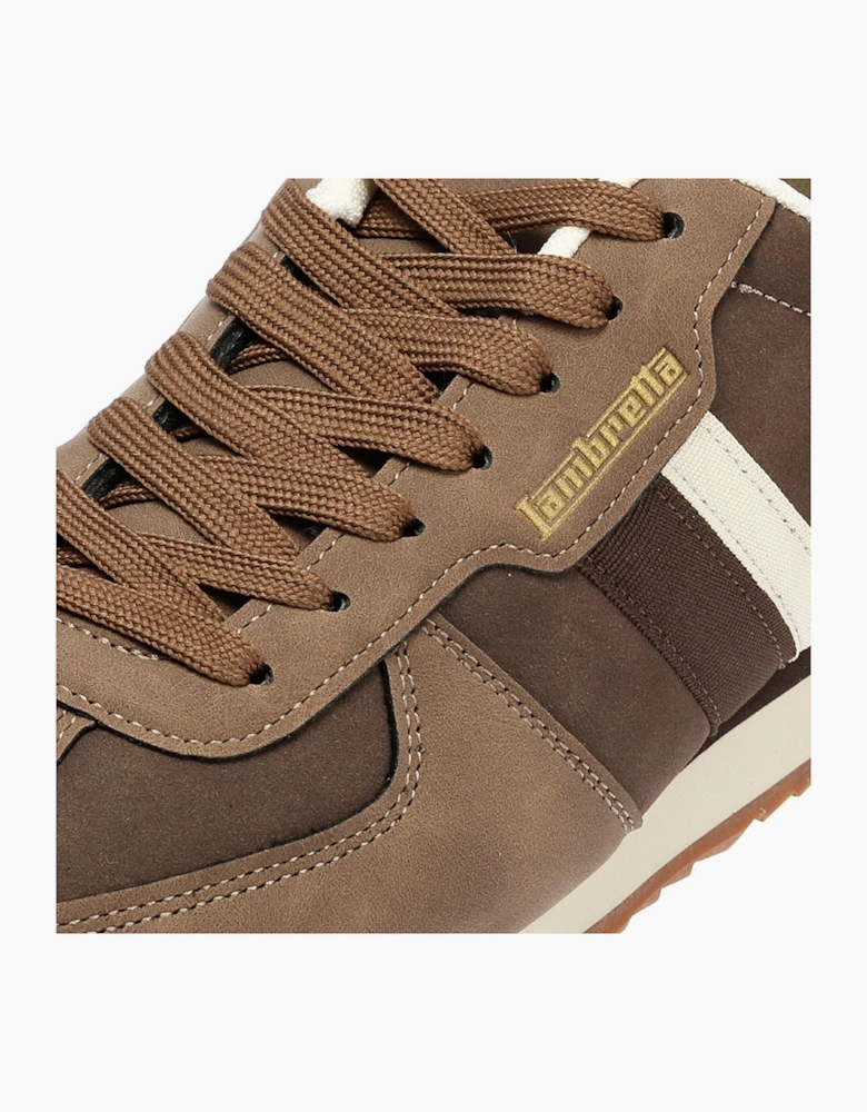 Lambretta Diego Men's Choc/Cream Trainers