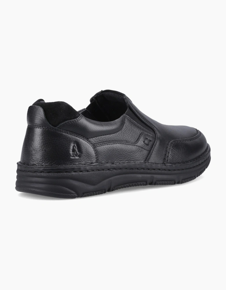 Hush Puppies Franco Slip on Leather Men's Black Loafers