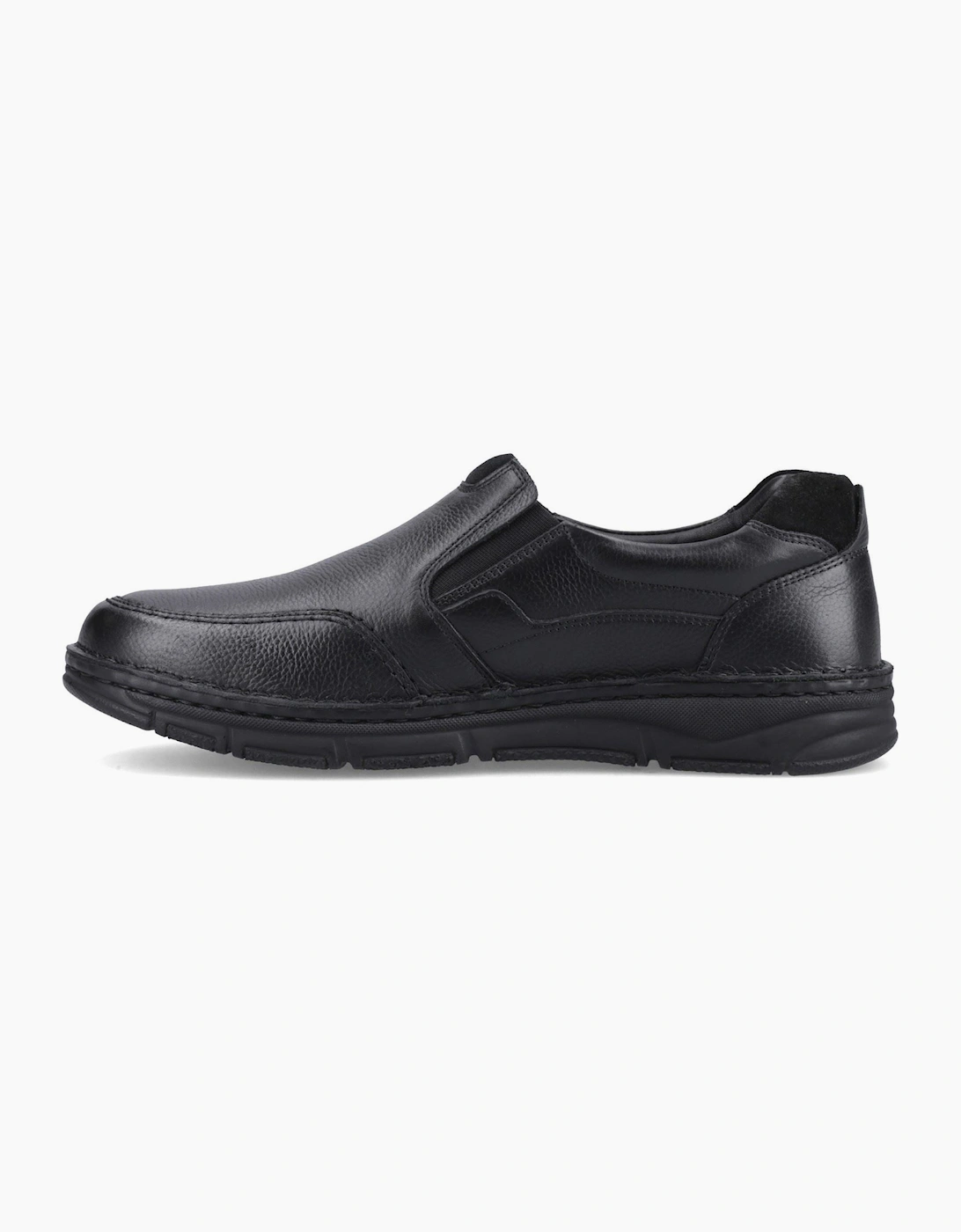Hush Puppies Franco Slip on Leather Men's Black Loafers