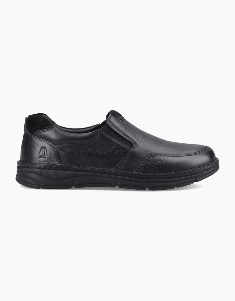 Hush Puppies Franco Slip on Leather Men's Black Loafers