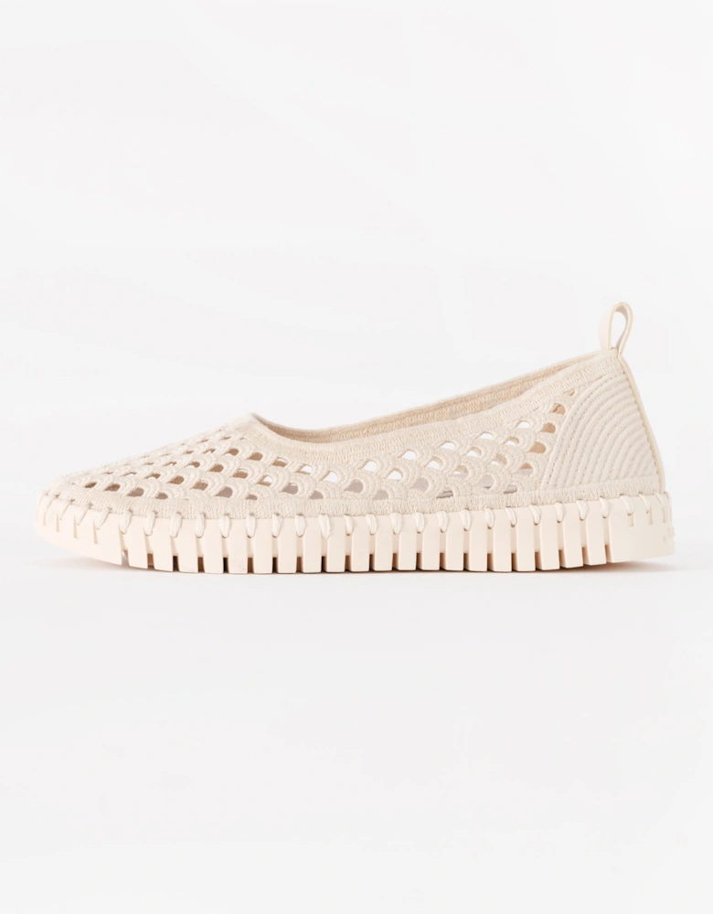 Ilse Jacobsen Tulip Womens Ballerina Shoe - Kit Pearled Ivory 144111