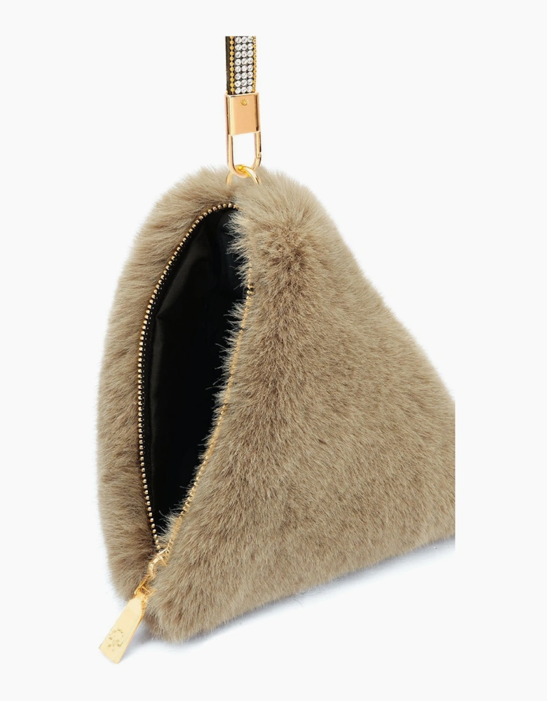 Pyramid Faux Fur Bag