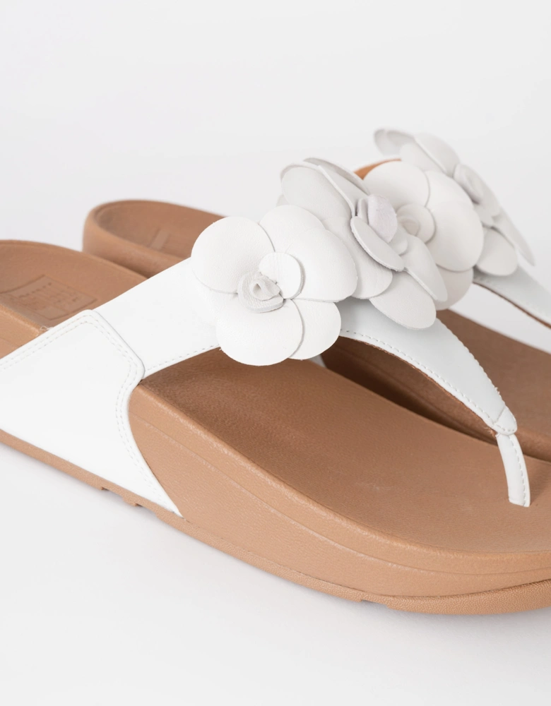 FitFlop Womens Lulu Flower Toe-Post Sandals - Urban White 194