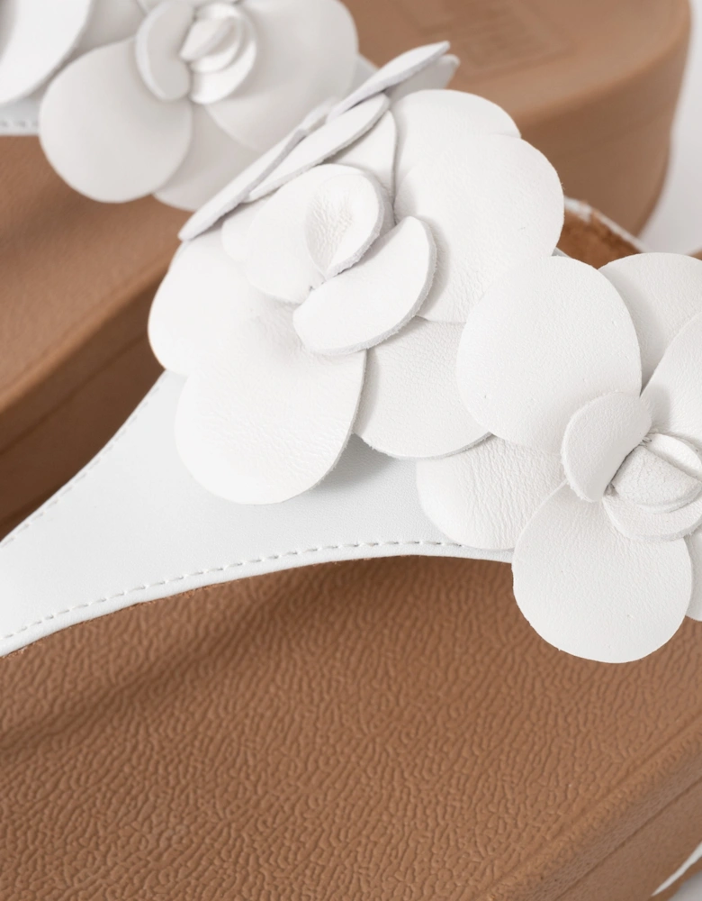 FitFlop Womens Lulu Flower Toe-Post Sandals - Urban White 194