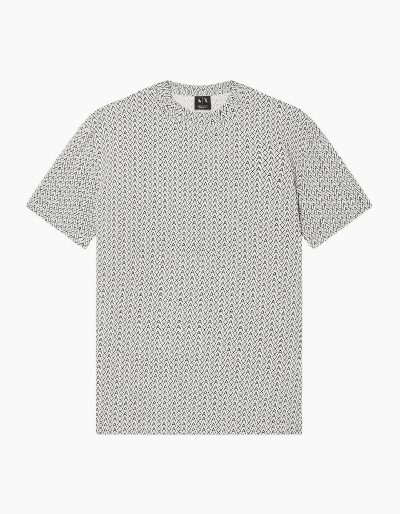 Regular Fit Monogram Logo Beige T-Shirt