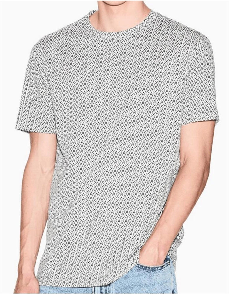 Regular Fit Monogram Logo Beige T-Shirt