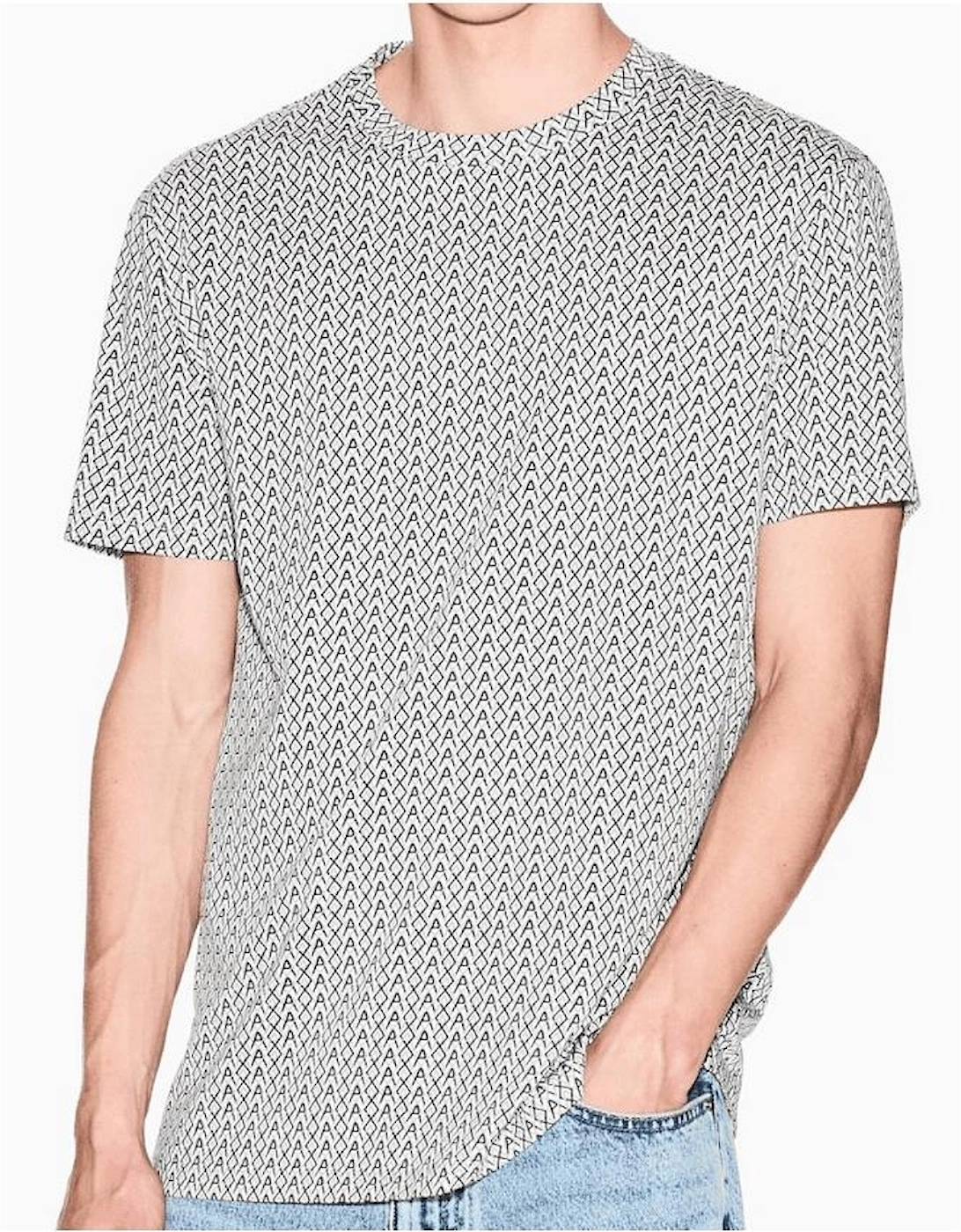 Regular Fit Monogram Logo Beige T-Shirt