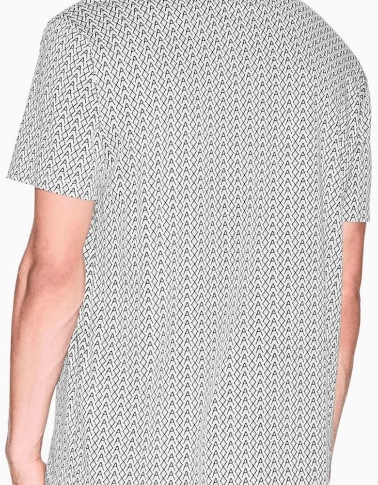 Regular Fit Monogram Logo Beige T-Shirt