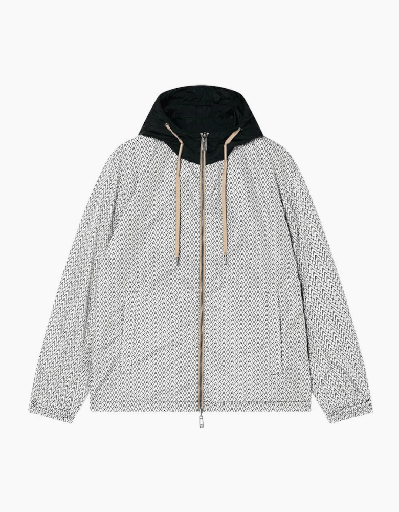 Nylon Reversible Monogram Logo/Black Windbreaker Jacket