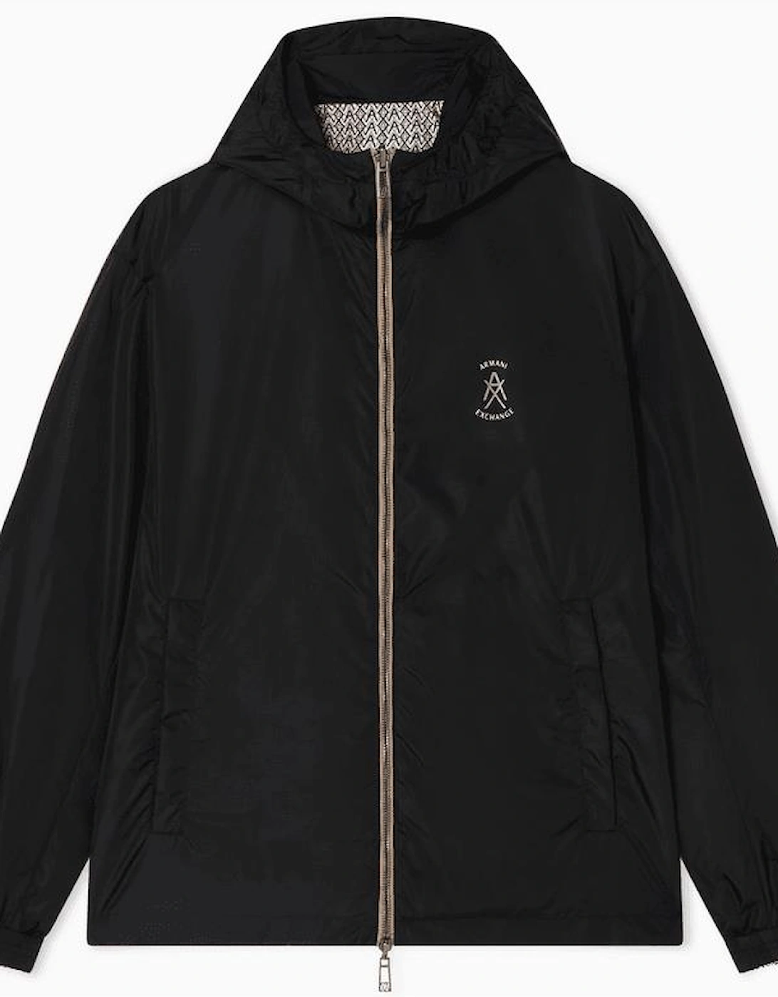 Nylon Reversible Monogram Logo/Black Windbreaker Jacket