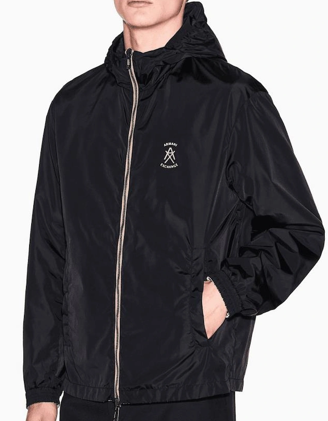 Nylon Reversible Monogram Logo/Black Windbreaker Jacket