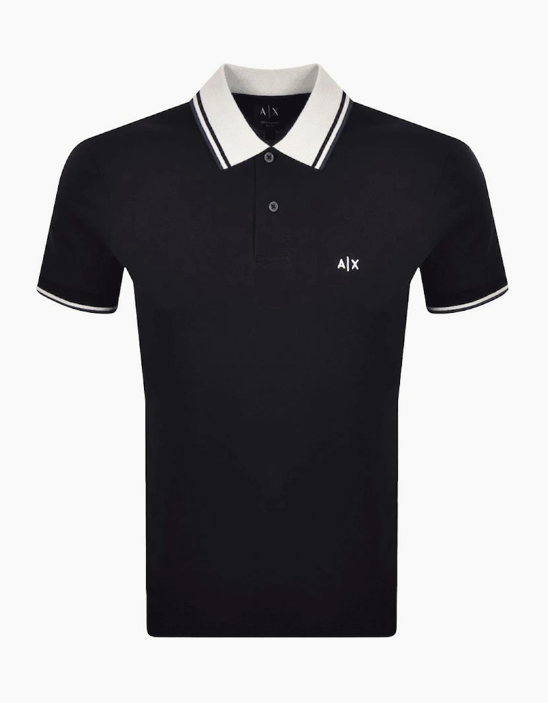 Collar Logo Navy Polo Shirt, 4 of 3
