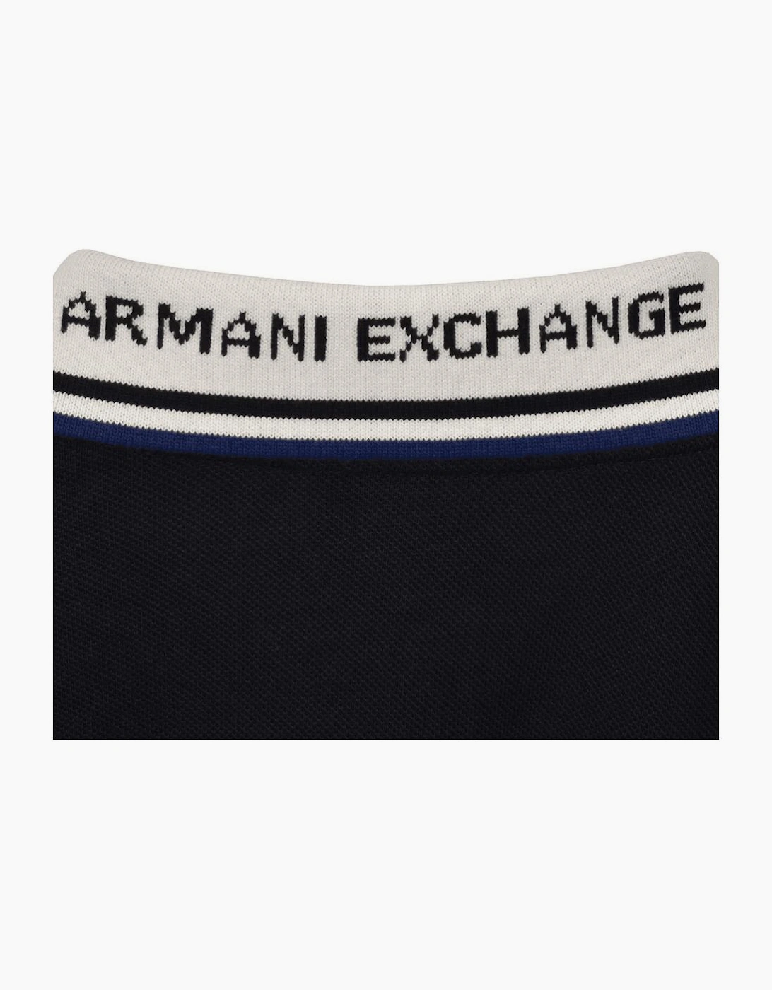 Collar Logo Navy Polo Shirt