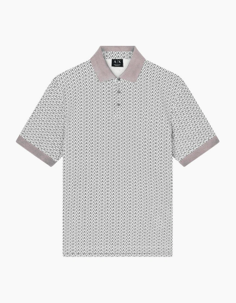 Regular Fit Monogram Beige Polo Shirt
