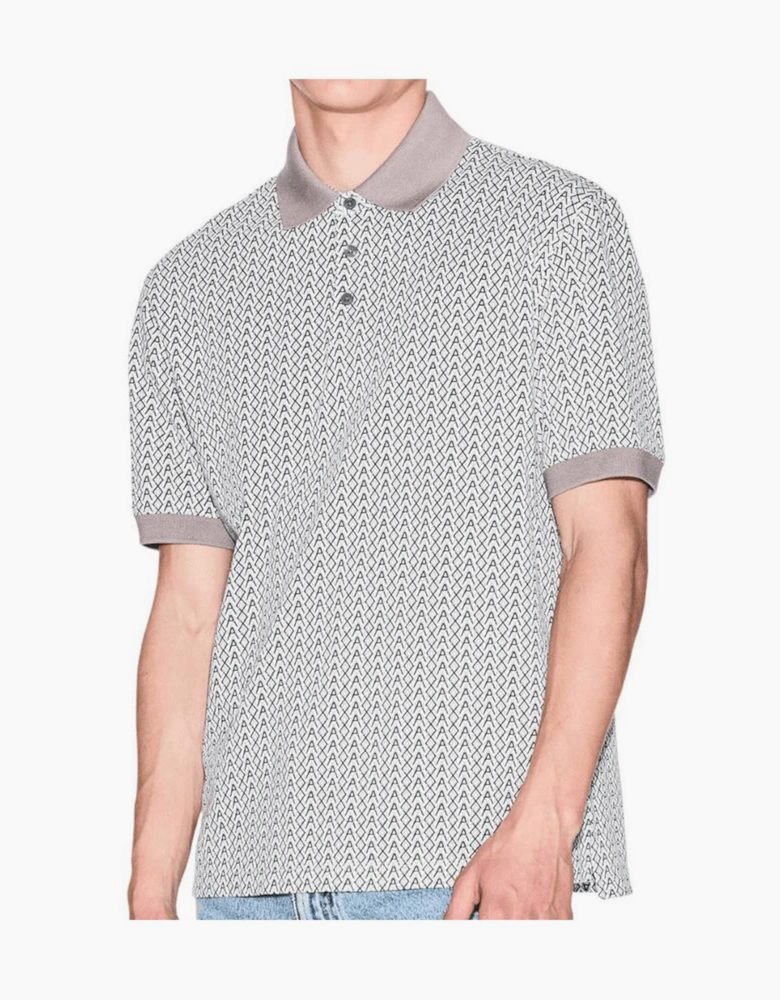 Regular Fit Monogram Beige Polo Shirt