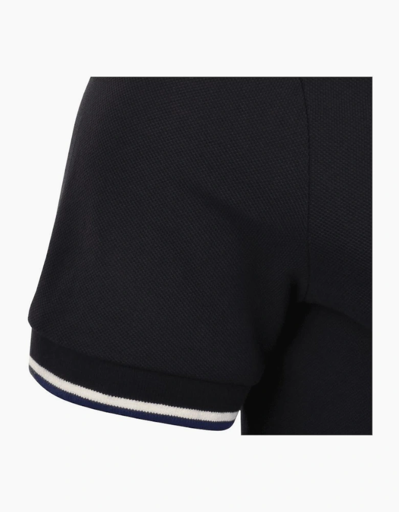 Collar Logo Navy Polo Shirt