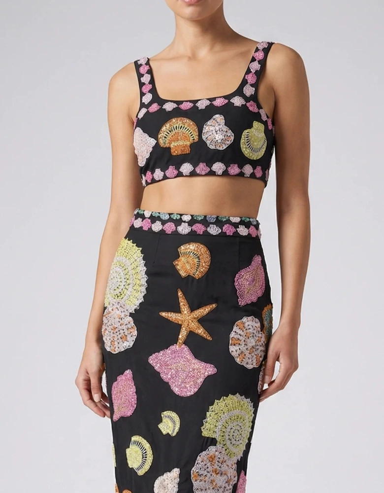 New York Hand-Embroidered Skirt Multi Colour
