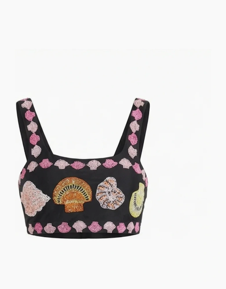 New York Hand-Embroidered Top Black in Stock