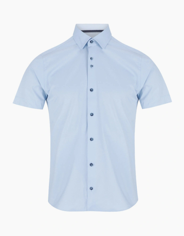 Remus Uomo Stretch Semi Formal SS Shirt 21 Blue