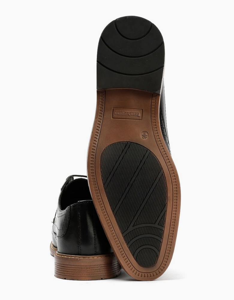 Lambretta Stockton Leather Men's Black Lace-Up Shoes