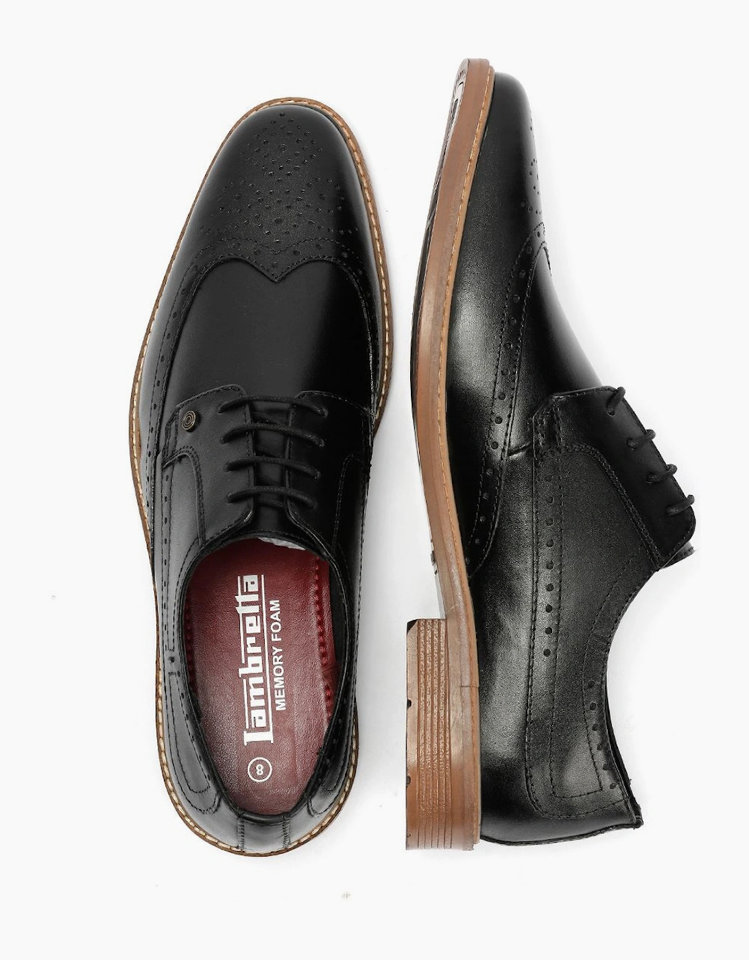 Lambretta Stockton Leather Men's Black Lace-Up Shoes