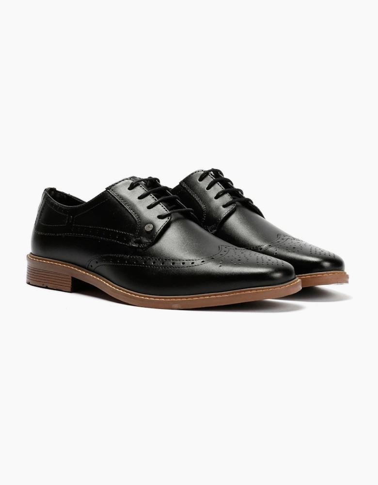 Lambretta Stockton Leather Men's Black Lace-Up Shoes