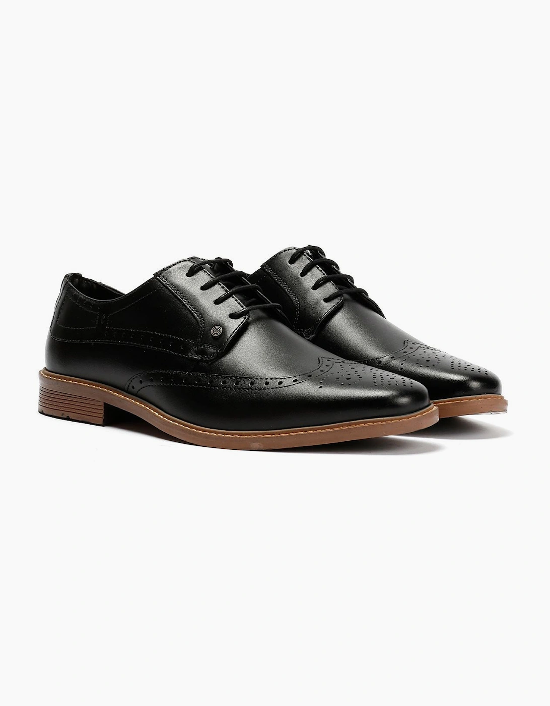 Lambretta Stockton Leather Men's Black Lace-Up Shoes