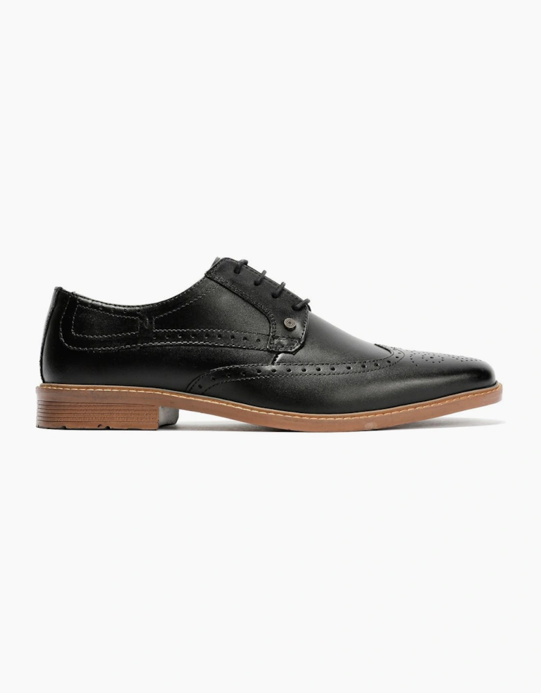 Lambretta Stockton Leather Men's Black Lace-Up Shoes
