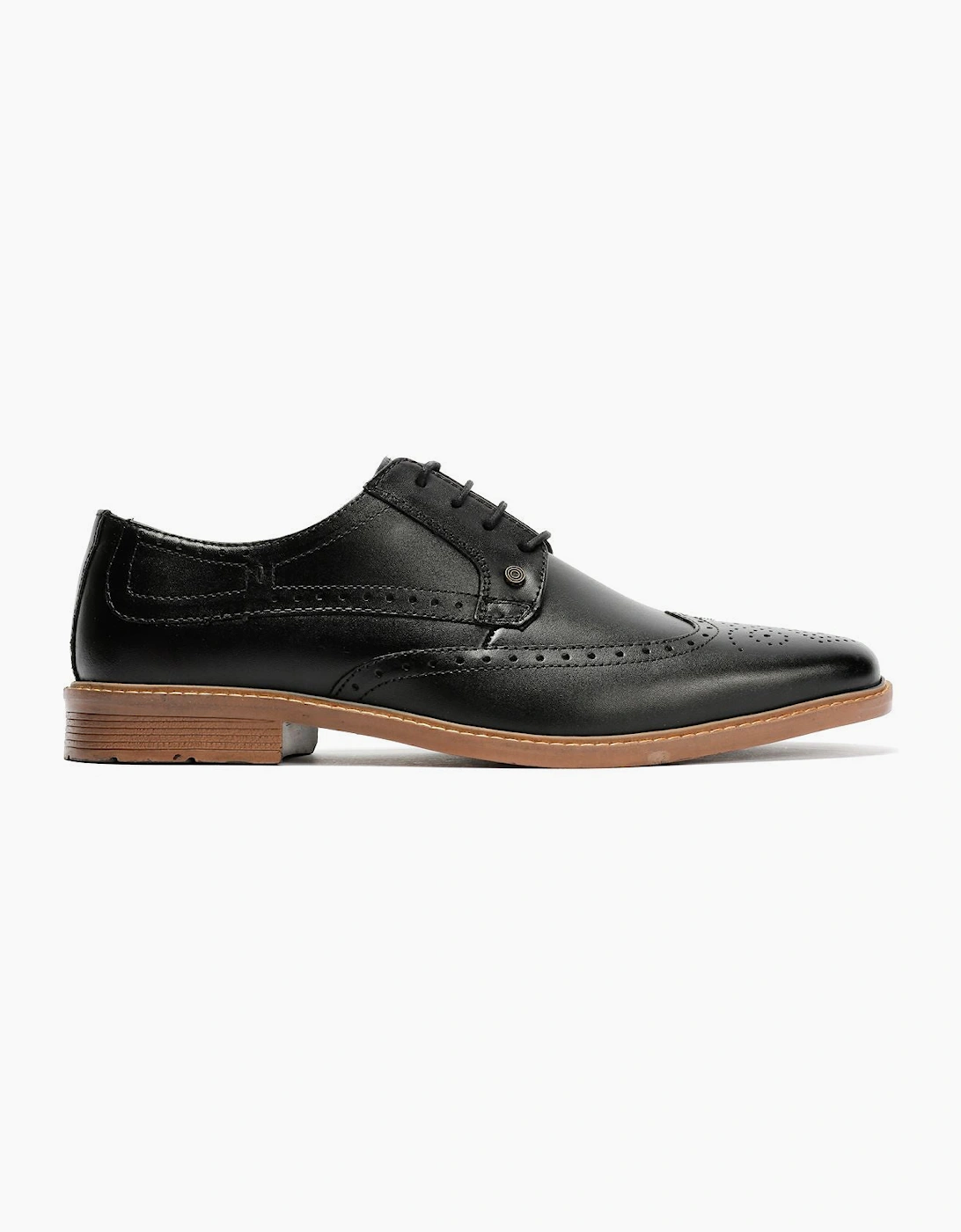 Lambretta Stockton Leather Men's Black Lace-Up Shoes