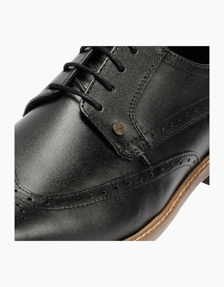 Lambretta Stockton Leather Men's Black Lace-Up Shoes