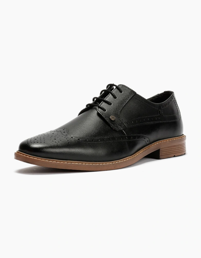 Lambretta Stockton Leather Men's Black Lace-Up Shoes
