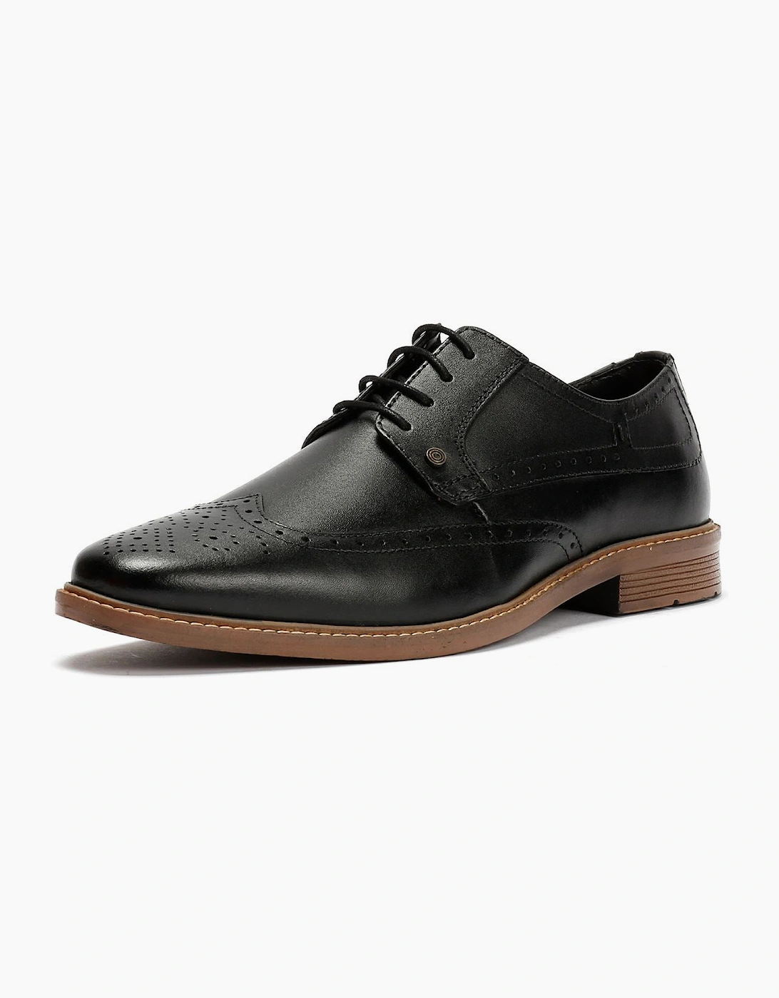 Lambretta Stockton Leather Men's Black Lace-Up Shoes