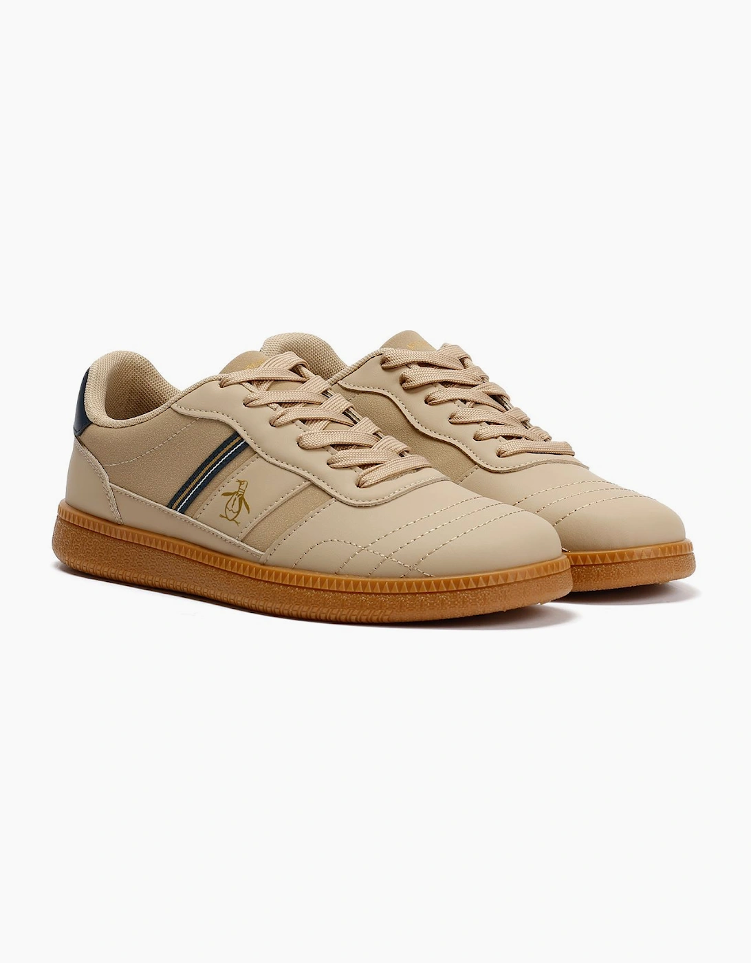 Penguin Striker Men's Beige/Navy Trainers, 9 of 8
