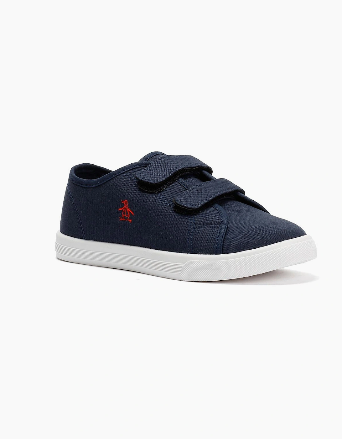 Penguin Junior Sparton Velcro Navy/Red Trainers
