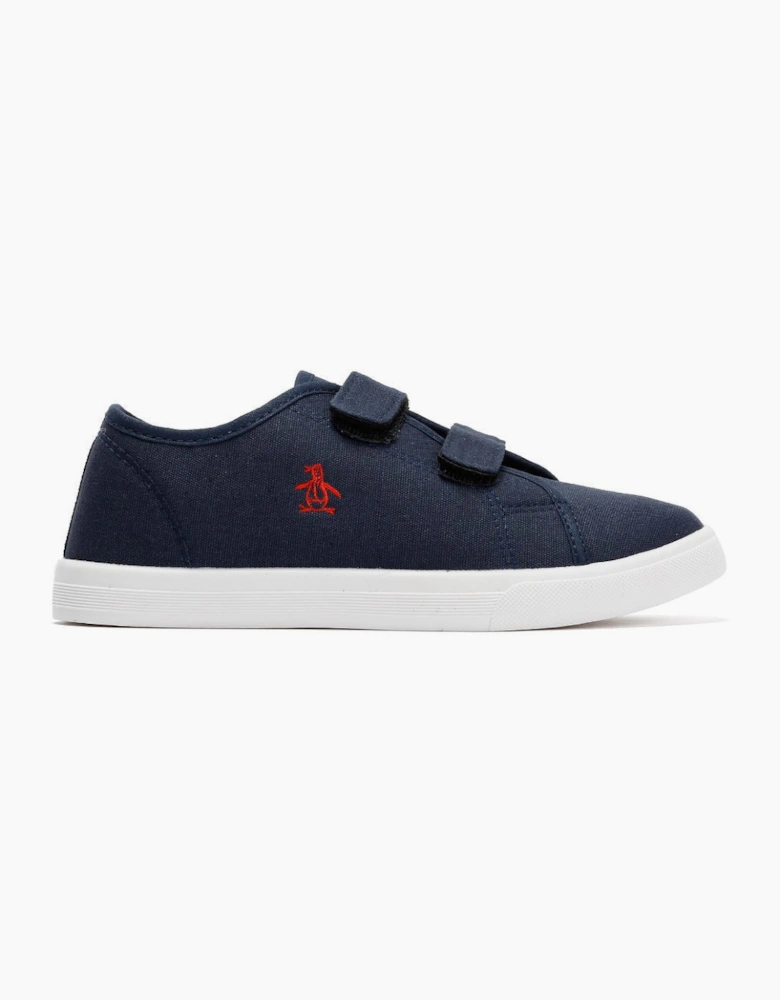 Penguin Junior Sparton Velcro Navy/Red Trainers
