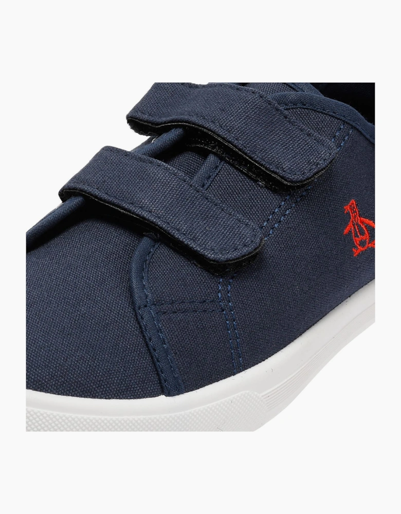 Penguin Junior Sparton Velcro Navy/Red Trainers