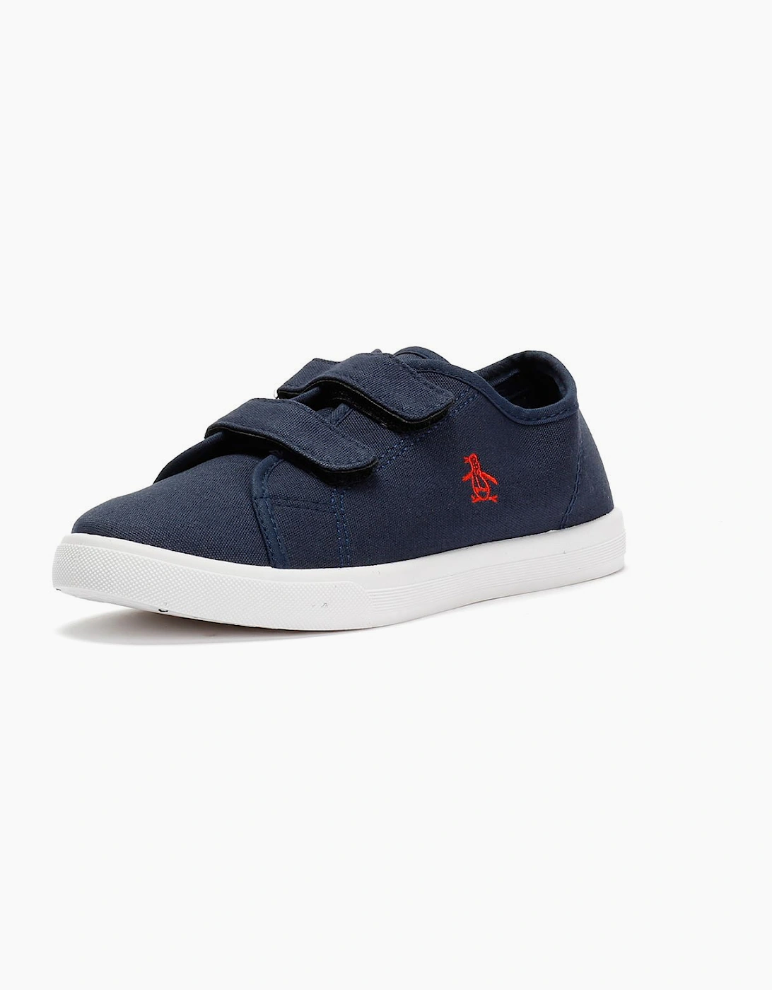 Penguin Junior Sparton Velcro Navy/Red Trainers